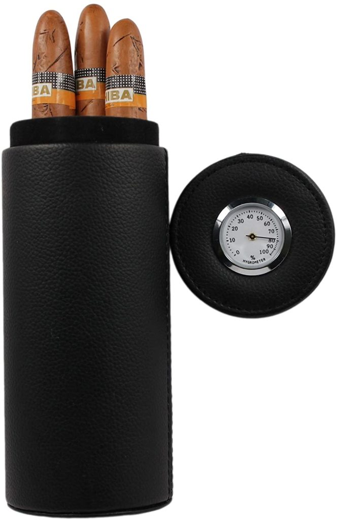 best round cigar travel case with humidor
