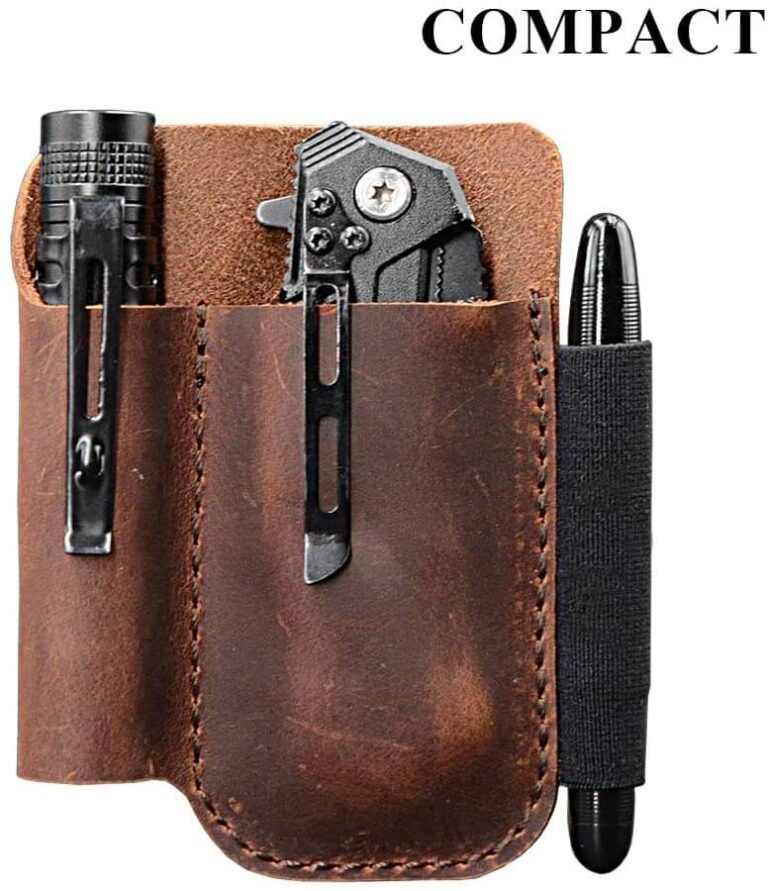 Diodrio small EDC leather pocket organizer for belt