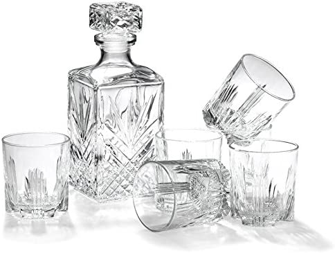 whiskey decanter set crystal