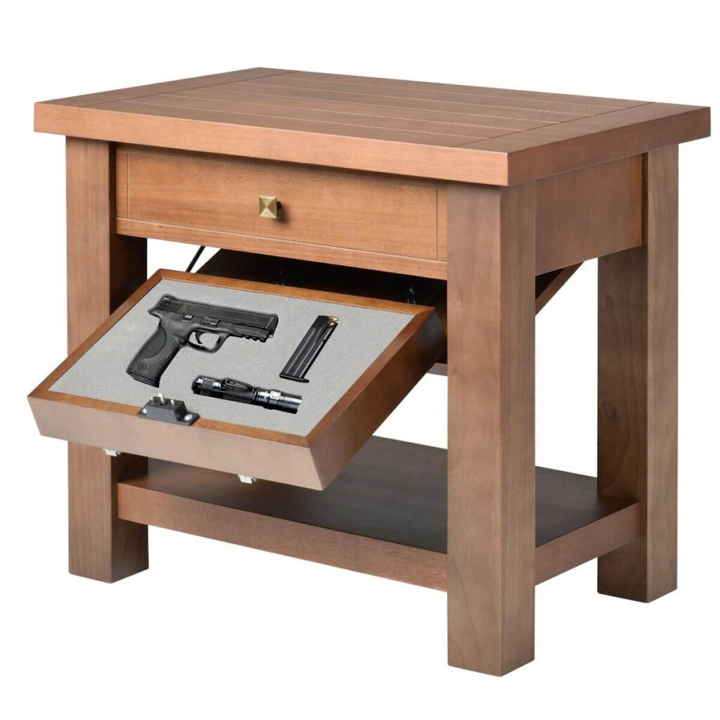 Timber Vaults end table gun safe furniture